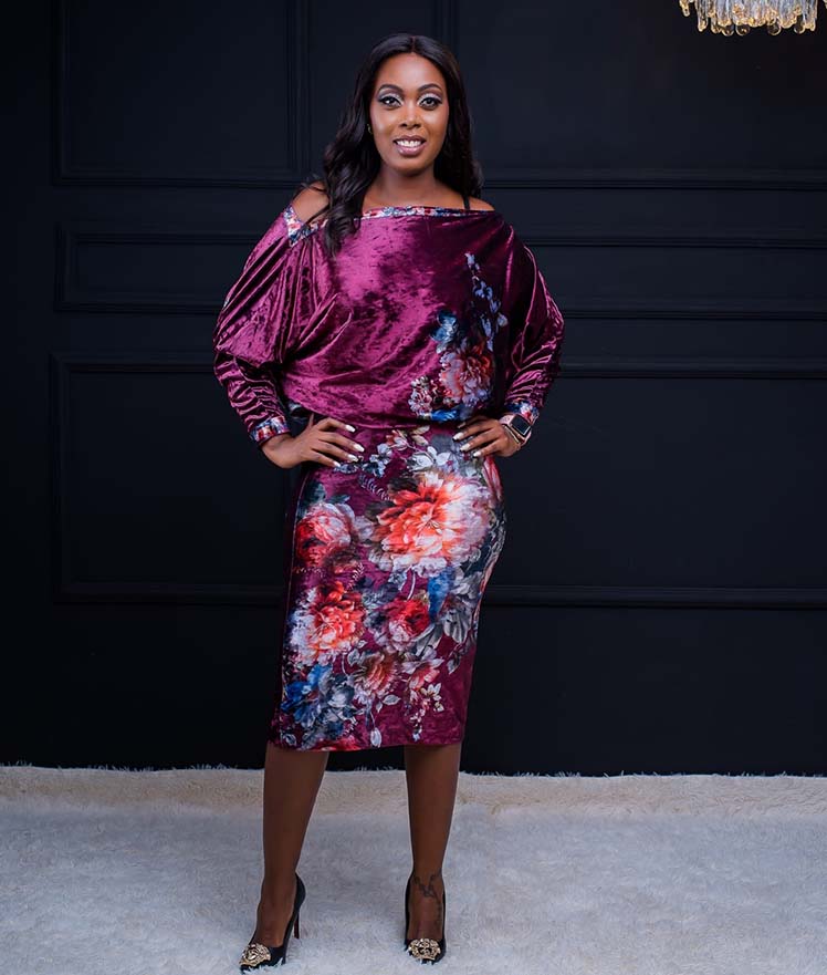 Velvet Floral Maroon